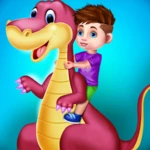 dinosaur world educational fun games for kids android application logo